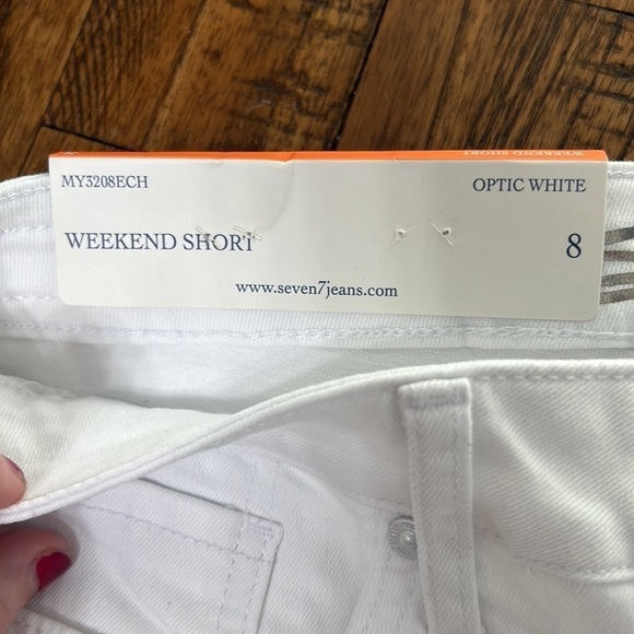 NWT Seven7 Shorts The Weekender White with multicolor stitching back pockets 8 - Picture 6 of 12